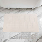 Nora Cotton Solid Absorbent Thick Checkered Washable Bath Mat Set of 2